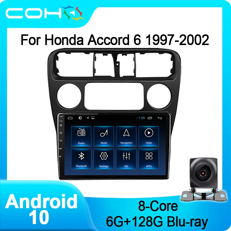 COHO для Honda Accord 6 1997 2002 автомобильный мультимедийный плеер стерео приемник Авторадио Android 10 0 Восьмиядерный 4 +