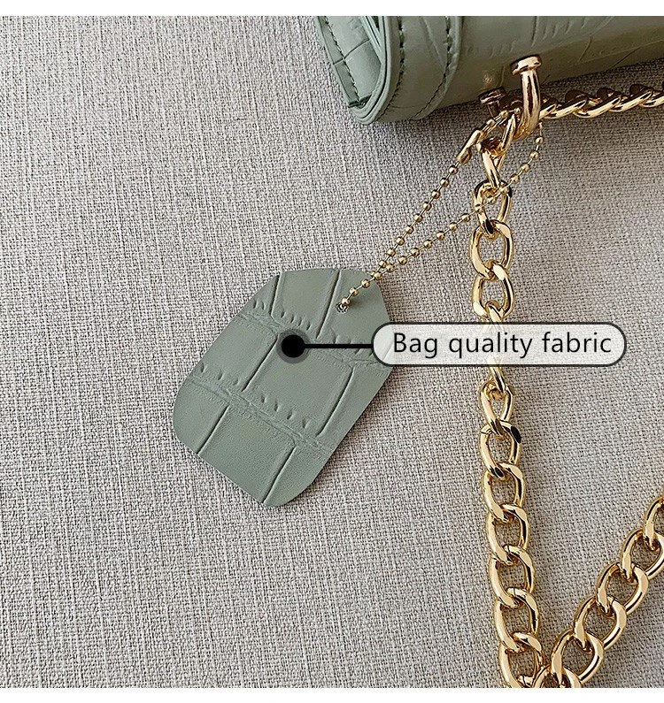2019New Wave Korean Version of The Wild Chain Small Square Bag Summer Stone Pattern Twill Shoulder Messenger Bag FemaleSmall Bag