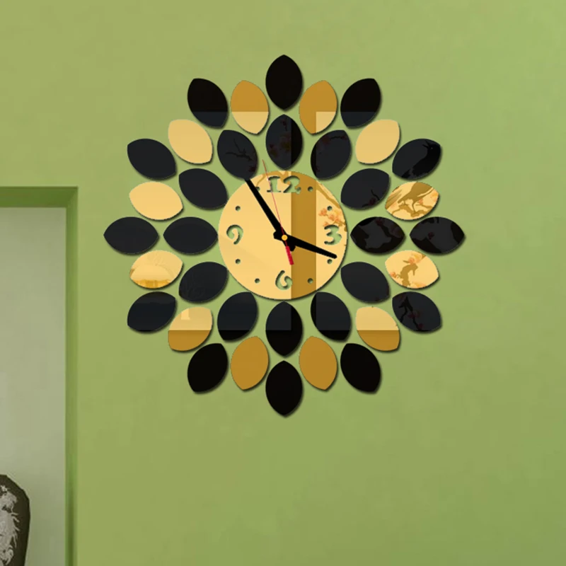 3D DIY настенные часы для дома, современные украшения, хрустальные зеркальные наклейки для гостиной