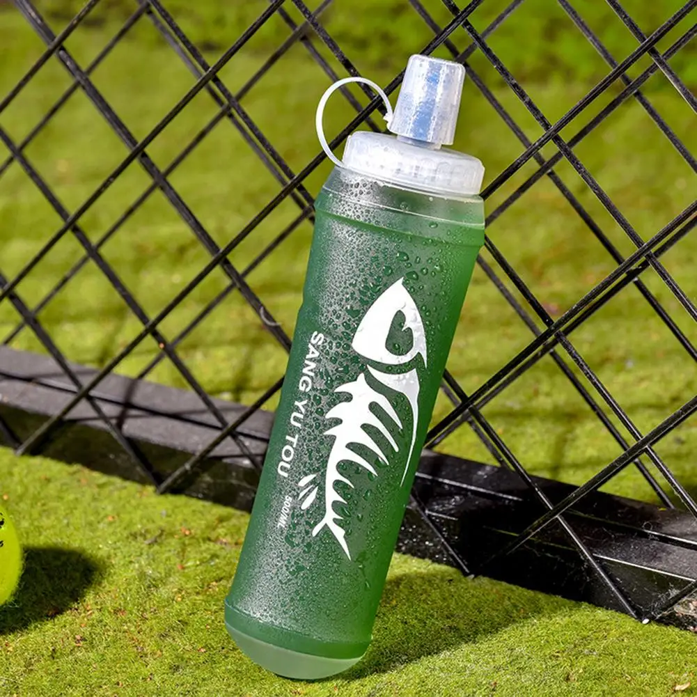500ml Foldable Silicone Soft Flask Collapsible Water Bottle TPU Free for Outdoor Sport Running Hiking Hydration Pack