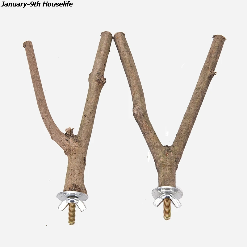 Palo de madera de pie para pájaros y loros, accesorios para jaulas de pájaros