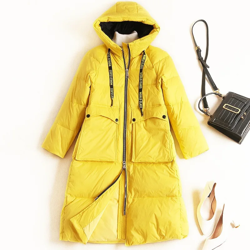 Winter Down Jacket Women 90% White Duck Down Parka Long Down Coats Female Slim Hooded Clothes Doudoune Femme