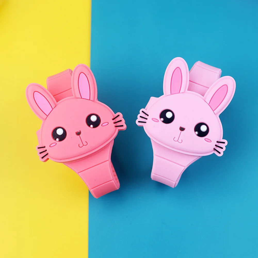 Girls Watch Clock Silicone Kids Rabbit Infantil Electronic Boys Reloj Cartoon Flip-Cover