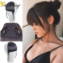 Очаровательная челка длинная Передняя тупая заколка в челке бахрома волосы для наращивания прямые синтетические настоящие натуральные накладные волосы