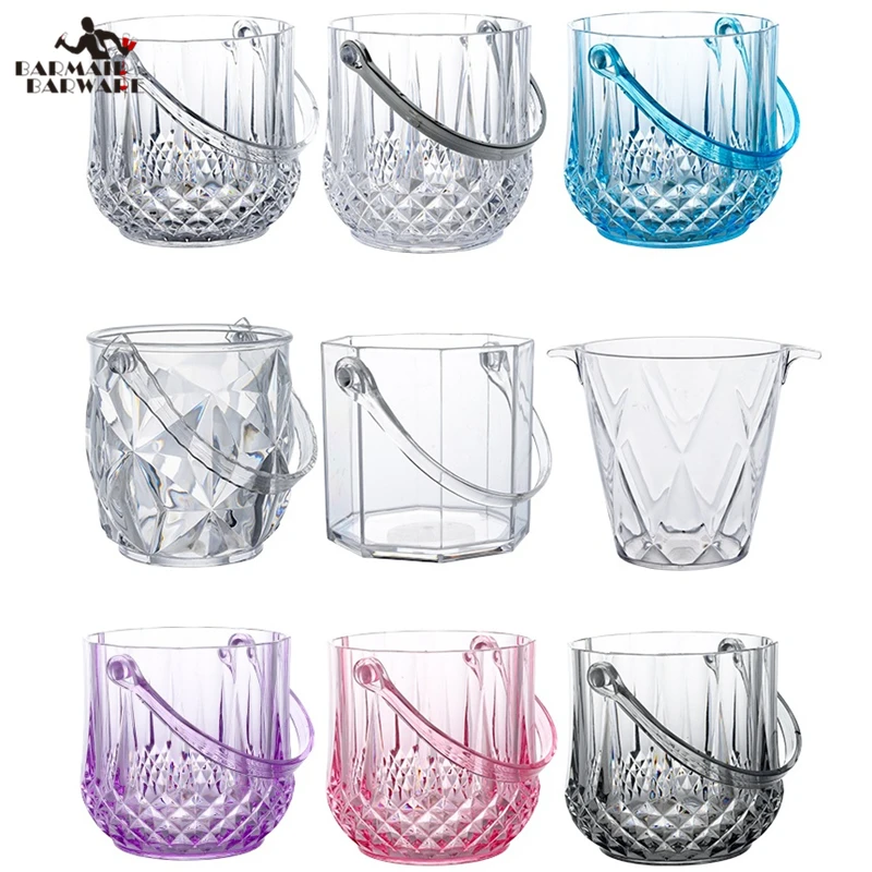 1.2L Arcylic Ice Bucket Wine Champagne Gorgeous Diamond Ice Bucket With Tong