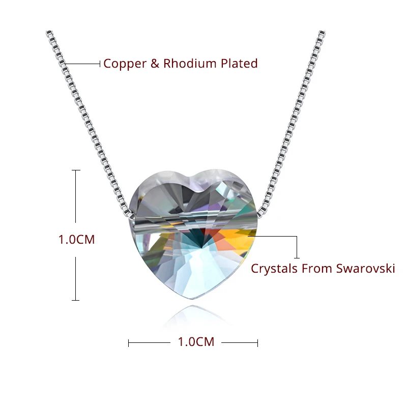 BAFFIN кристаллы от Swarovski цвет красочные бусины в форме сердца ожерелье Подвески Серебро Цвет цепи ожерелье s для женщин свадебный шикарный подарок