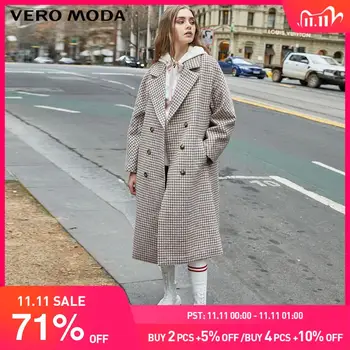 

Vero Moda 100% Sheep Fur Houndstooth Wool Coat | 319427512