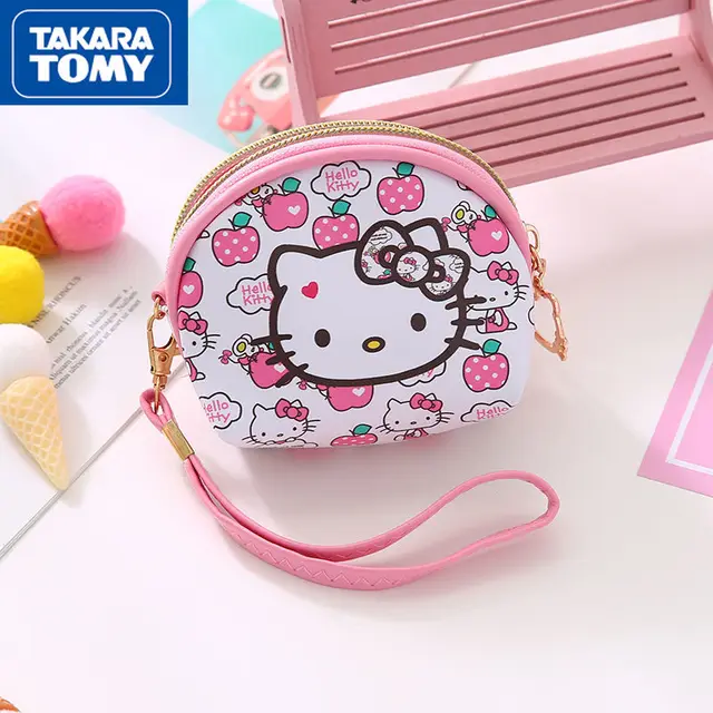 TAKARA TOMY Cute Cartoon Cartoon Hello Kitty Holding Zipper Coin Purse Simple Child Coin Bag Small Bag 4