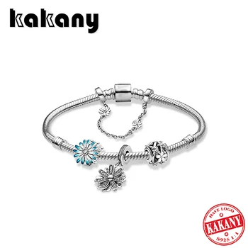 

KAKANY 2020 S925 Silver Fresh Daisy S925 Silver ZT0578 Bracelet Set Original Women's DIY Fashion Accessories Mother's Day Gift