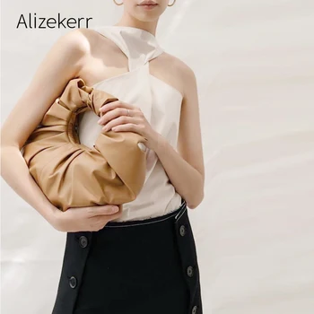 

Knot Ring Pleated Cloud Shoulder Bag Women Designer Soft PU Leather Hobos Handbag Female Large Capacity Tote Clutch Bag Fashion