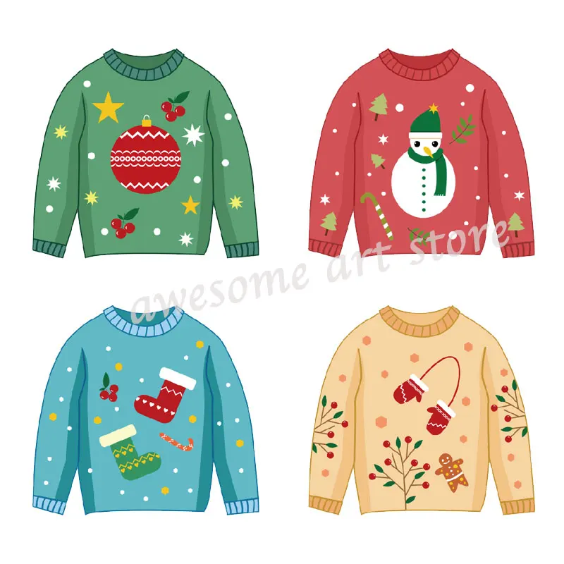 

Four In One Christmas Sweater Cutting Dies Festival Snowman Boots Metal Stencil For DIY Scrapbooking Card Craft Handmade Artcraf