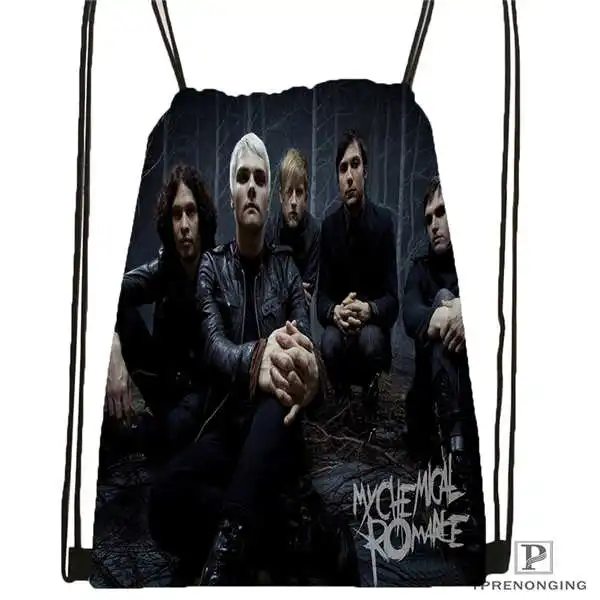 Drawstring Backpack Custom my-chemical-romance походная сумка на шнурке милый рюкзак для детей(черная спинка) 31x40 см#2018611-2 - Цвет: Drawstring Backpack