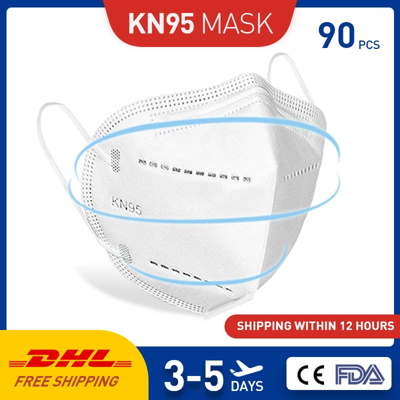 

FAST SHIPPING KN95 Mask Respirator Earloop Mouth Face Masks 5 Layer Filter Non Woven Protective Pollution Protect Anti Droplet