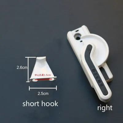 Aluminum Alloy White Window Crescent Lock Sliding Window Door Lock Children Window Safety Buckle Hasp - Цвет: right  short  hook