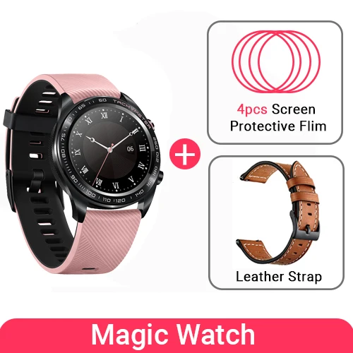 Huawei Honor Watch Magic SmartWatch NFC gps 5ATM водонепроницаемый трекер сердечного ритма трекер сна 7 дней напоминание о сообщениях - Цвет: Pink n Films Strap2