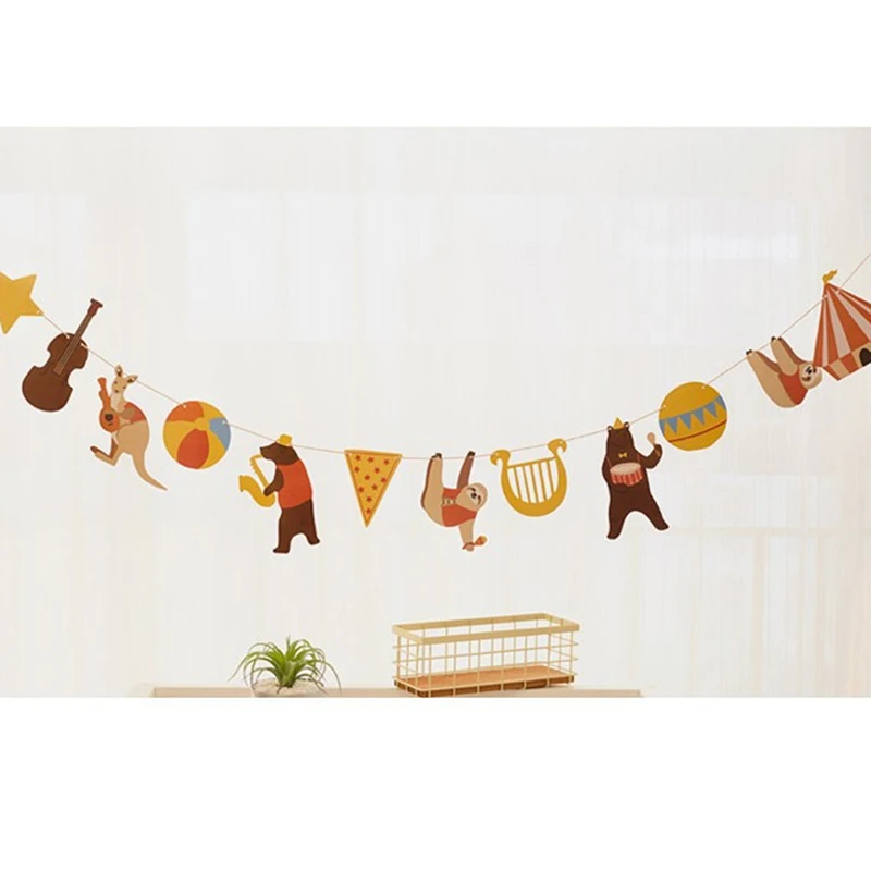 Вытягивающийся цветок баннер вечерние Baby Shower Дети сувениры лес Животные овсянка