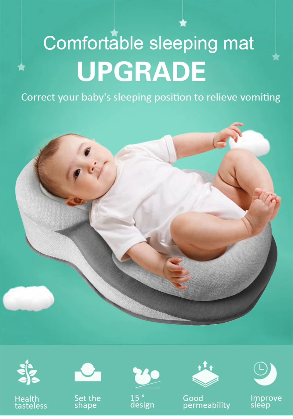 IMBABY портативная детская кровать, детская кроватка, дорожная складная подушка с защитой от перелива, подушка в форме, детская кроватка