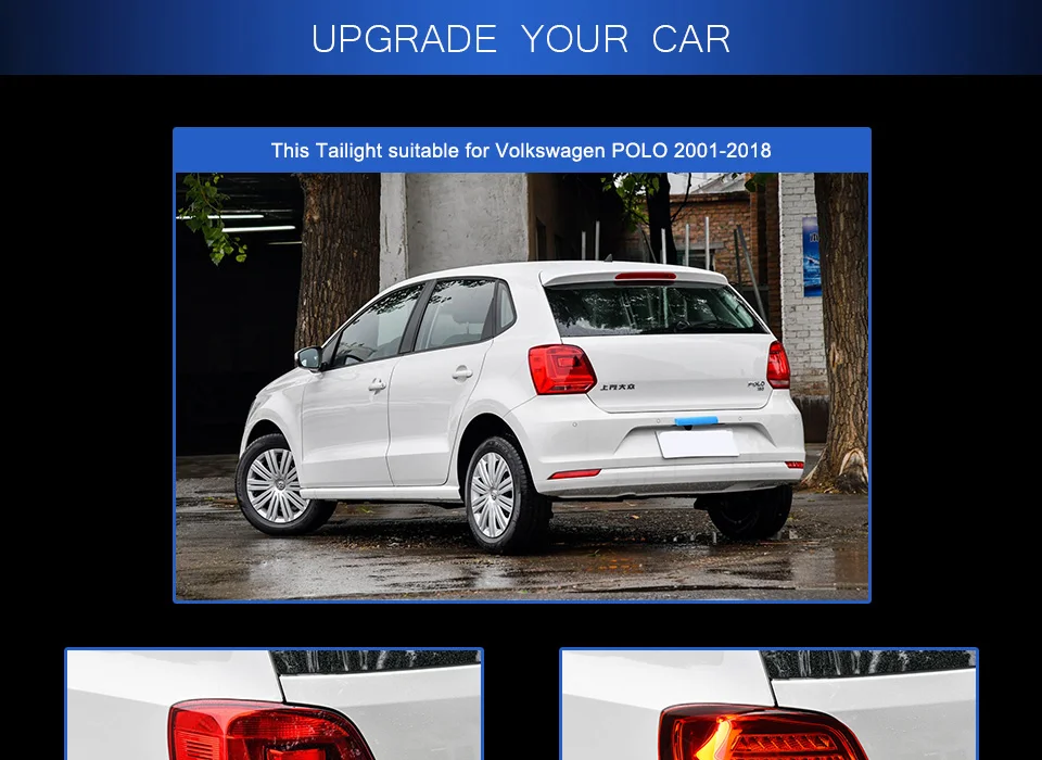 Задний фонарь для автомобиля Volkswagen 2010- Polo светодиодный задние фары, противотуманные фары Дневные ходовые огни DRL Тюнинг автомобилей Автомобильные аксессуары