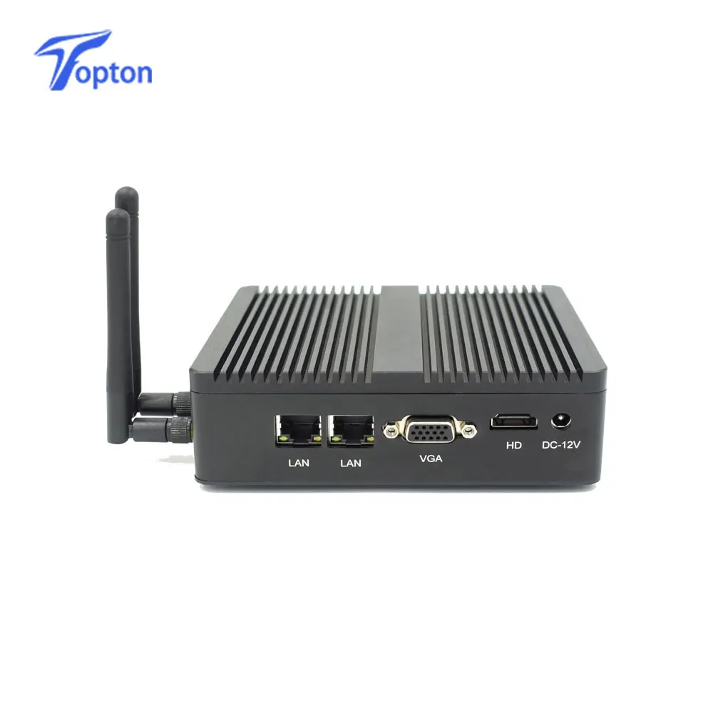 Topton промышленный мини-ПК Windows 10 Pfsense AES-NI Intel N3160/J3160 безвентиляторный мини-компьютер Barebone 2* Lan 2* HDMI tv Box VESA