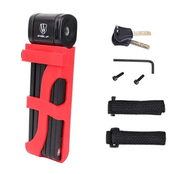 

1 Pcs Bicycle Lock Folding Lock Anti-Theft Lock Key Foldable Design More Portable Thickened Design Quality Lock