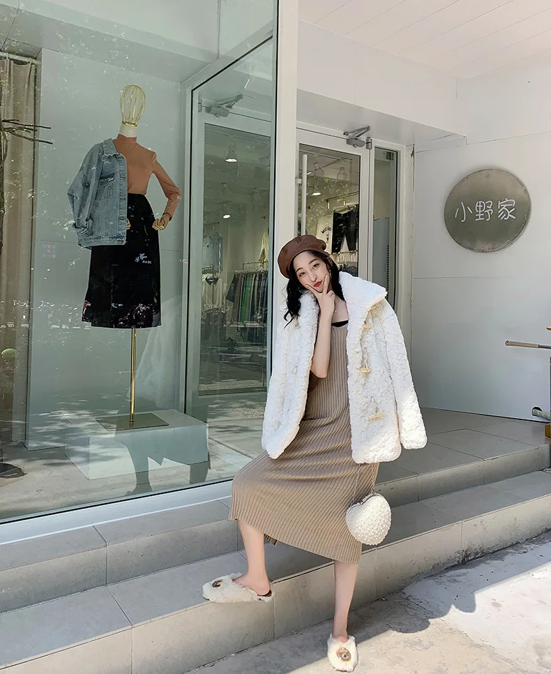 Женское меховое пальто, зима, новинка, корейский стиль, большой размер, свободное, толстое, Овечья стрижка, шуба, модное, с высоким воротником, теплое пальто