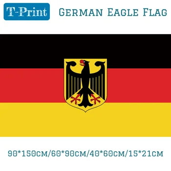 

15PCS Flag 90*150cm/60*90cm/40*60cm/15*21cm Germany German Eagle Flag 3*5 Feet Deutschland Hawk