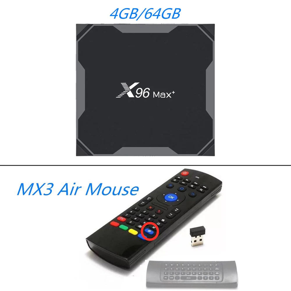 4G 64G MX3 Air Mouse X96 Max Plus Amlogic S905X3 4 Гб 64 Гб Смарт ТВ коробка Четырехъядерный H.265 8K 5G Wifi USB3.0 телеприставка Android 9,0 медиаплеер X96MAX - Цвет: 4G 64G MX3 Air Mouse