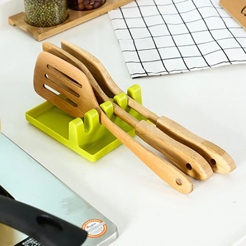 10pcs Silicone Spoon Ladle Holder Mat Cooking Utensil Shelf Holder Stand Silicone Spoon Rest Stands Ladle Fork Mat Kitchen Tools