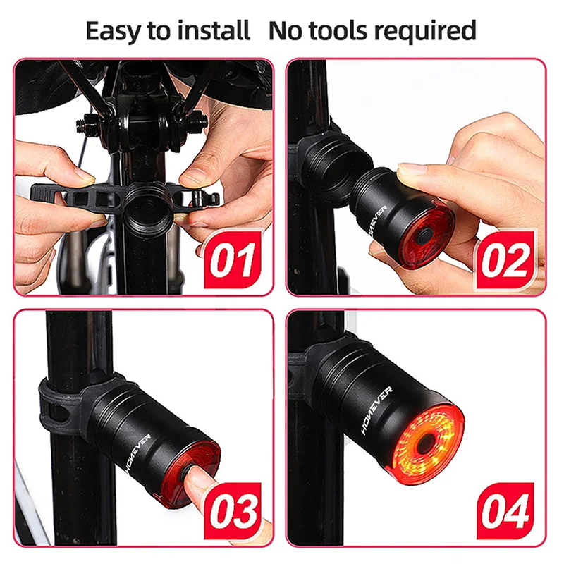 HONEVER Bicycle Rear Light Smart Brake Sensing MTB Road Bike Waterproof Cycling Electric Scooter Tail Safety Taillight