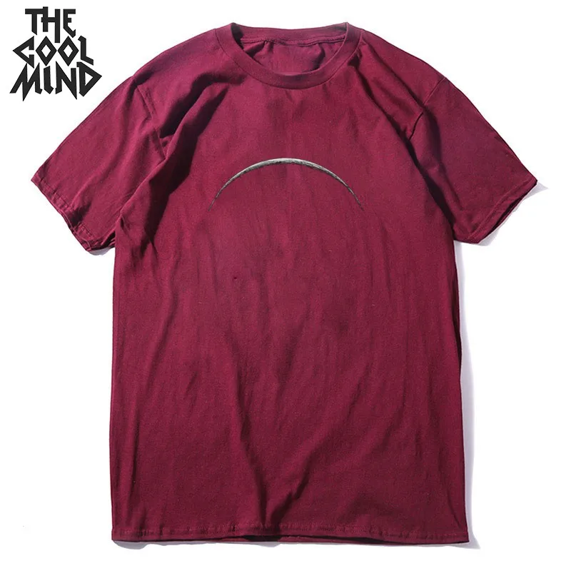 COOLMIND 100% Baumwolle Mond Druck Männer T Shirt Casual Sommer Kurzarm Männer T-shirt Lose t-shirt Männliche T-shirts Mo0154 – Detail 2
