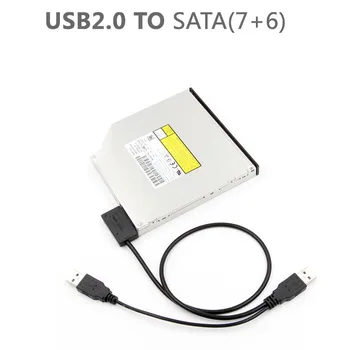

USB 2.0 to Mini Sata II 7+6 13Pin Adapter Converter Cable Screws steady style for Laptop CD/DVD ROM Slimline Drive