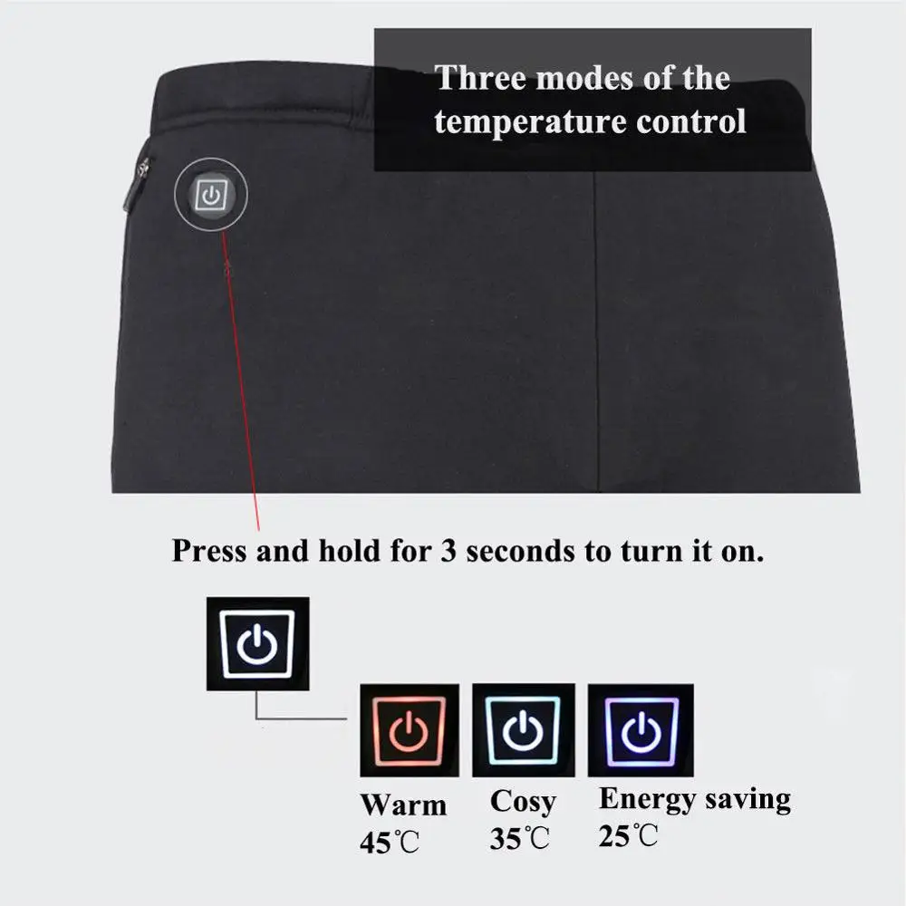 Теплые штаны с электрическим подогревом, с USB подогревом, базовый слой, эластичные штаны, утепленное нижнее белье с подогревом для кемпинга, походов, мужчин и женщин