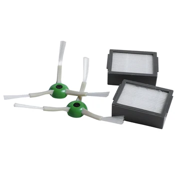 

2 X Hepa Filter+2 X Side Brush For Roomba I7 E5 E6 I Series Robot Vacuum Cleaner Replacement Spare Parts