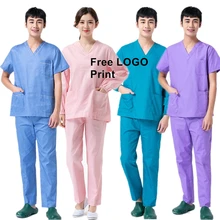 Медицинская Униформа с бесплатным логотипом для женщин и мужчин, Клиническая лабораторная куртка, униформа медсестры, одежда для врача, хирургический костюм для больничной красоты