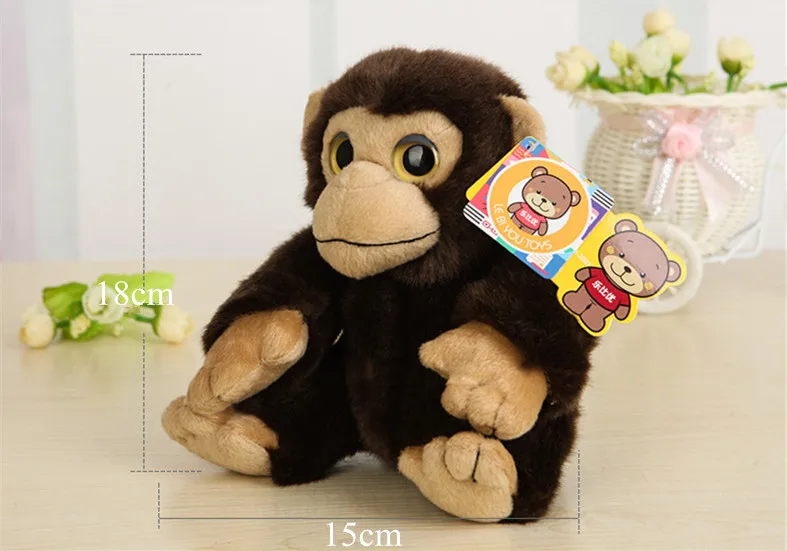 " мини реалистичные шимпанзе плюшевые игрушки реальная жизнь диких животных с большими глазами Горилла мягкие игрушки в подарок на день рождения для детей
