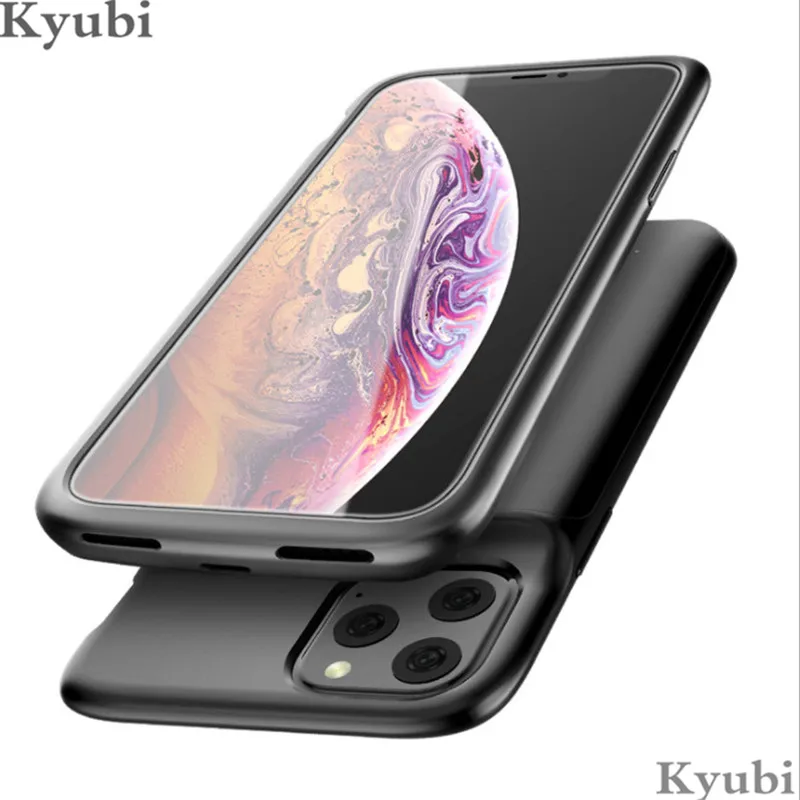 

4800mah ultra slim battery charger case for iphone 11 Pro external portable wireless charging case for iphone 11 Pro 2 in 1