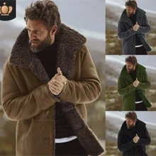Зимний стиль, модные мужские легкие куртки, толстый кардиган на пуговицах, теплое пальто с длинными рукавами, Мужское пальто средней длины