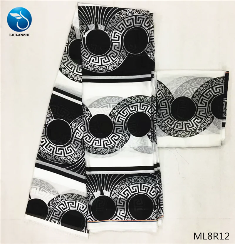 LIULANZHI лента шелковая ткань последняя печать и окрашивание ткани нигерийская лента шелковая ткань атласная ткань 4+ 2 ярдов ML8R06-ML8R16