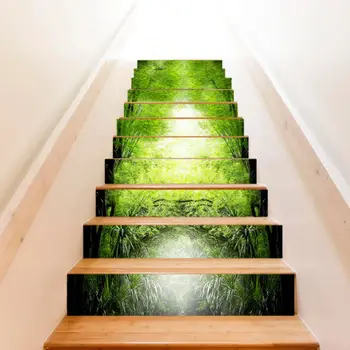 

13Pcs/Set Stylish Scenery Stairs Step Sticker Decals Home Decoration Self-Adhesive Vinyl Mural Stairway Decor