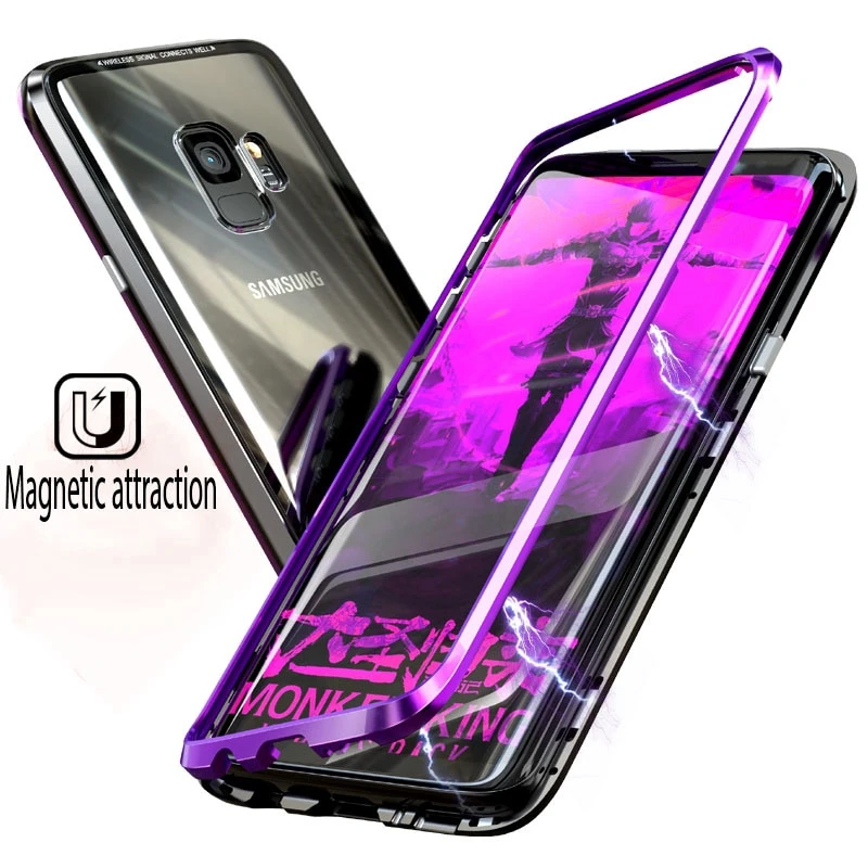 Для samsung GALAXY S10 plus S10e Lite S9 S8 Note 10 Pro 9 8 Магнитный полностью покрытый защитный чехол