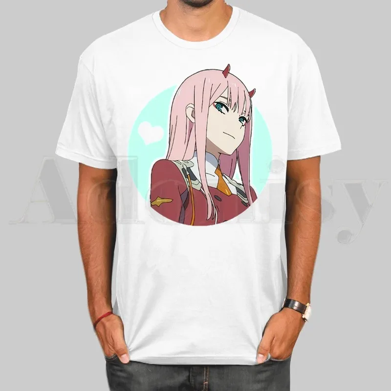 

Darling In The FranXX Zero Two Arigatou 02 Anime T Shirts Fashion Men and Women T-shirt Short Sleeve Unisex Tshirt Streetwear