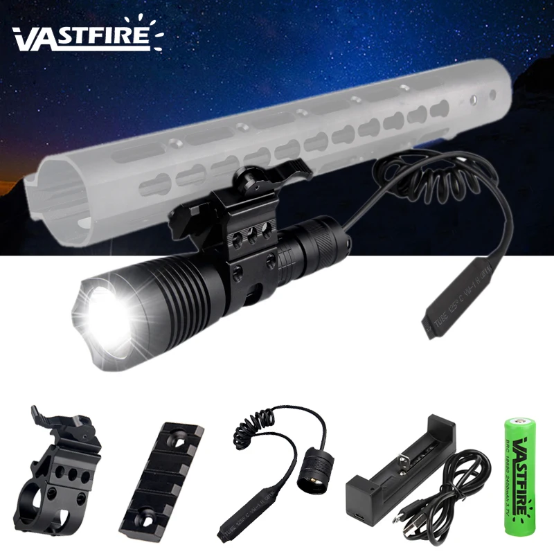 

VASTFIRE Patent T4 1200 Lumen Led Flashlight Tactical 384m Waterproof Hunting Torch Scout Light For 20mm Weaver Standard Rail