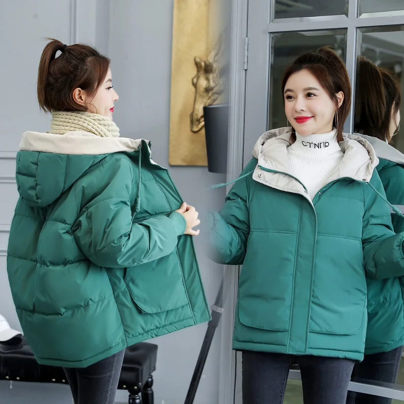 Новинка, зимнее корейское модное свободное пуховое хлопковое пальто, утепленная куртка, куртка 3XL