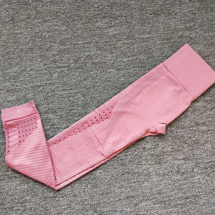 YS05 pink pant Комплект из 2 предметов для йоги, Женский энергетический бесшовный спортивный бюстгальтер, топ для тренировок, мягкий бюстгальтер пуш-ап для йоги с леггинсами для спортзала, костюмы для фитнеса, комплект для тренировок - Цвет: YS05 pink pant