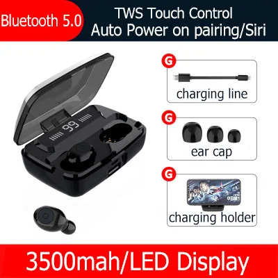 F9 button M11 TWS наушники Bluetooth 5,0 Беспроводные наушники гарнитуры 3500 мАч зарядный чехол 9D стерео спортивные наушники для xiaomi PK G02 - Цвет: F9 button