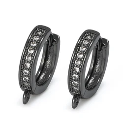 Gold Hoop Earring Hooks for DIY Handmade Jewelry and Accessories Wholesale (Gun black)