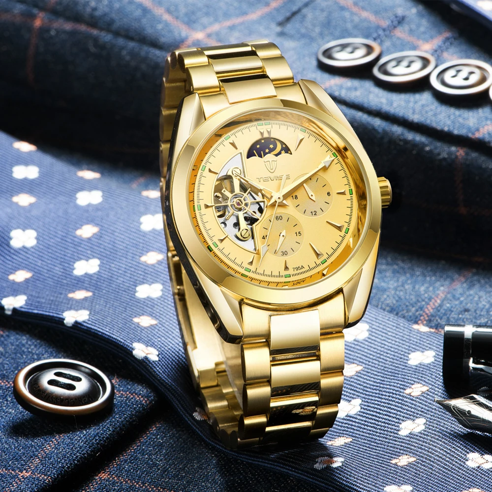TEVISE Скелетон турбилон automatic Tourbillon автоматические механические часы Для мужчин мужской часы наручные часы с автоподзаводом Relogio Masculino