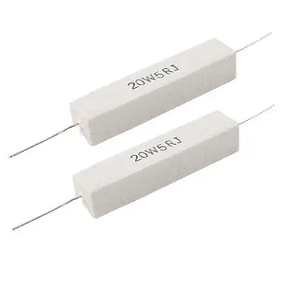 2 Pcs 20W 5 Ohm 5% Wirewound Cement Resistors 20 Watt 5R | Обустройство дома