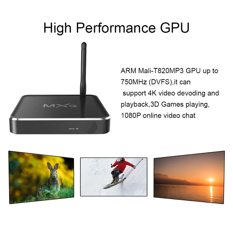 Android 7,0 приставка 2GB DDRIII 16GB EMMC Flash Поддержка 4K* 2K HD 2,4G/5G WiFi Smart tv box