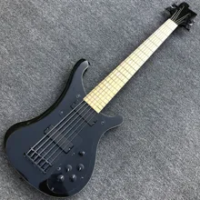 Черный Ricken 6 струн 4003 Модель бас-гитара, Заводская на заказ клен гриф электрический бас, черный hardwares